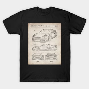 Supercar Sports Car Patent - Car Lover Classic Car Art - Antique T-Shirt